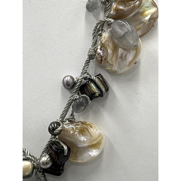 Silpada Sterling Silver Pretty Mother of Pearl Shell Boardwalk Necklace N2098 - Picture 6 of 14